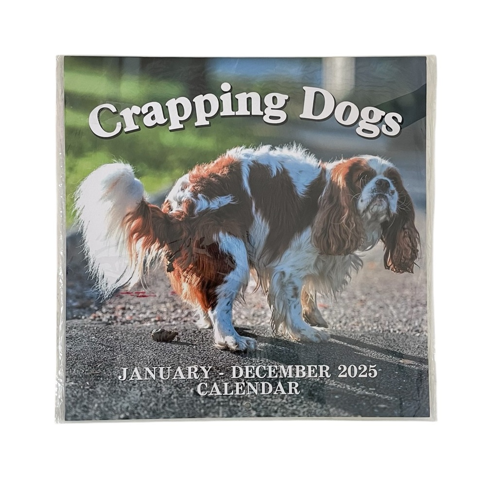 Crapping Dogs 2025 Large Monthly Calendar Humorous Gag Gift